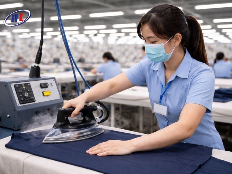 thao tac ui bang ban ui cong nghiep Thao tác ủi cho bàn ủi hơi nước công nghiệp chuẩn