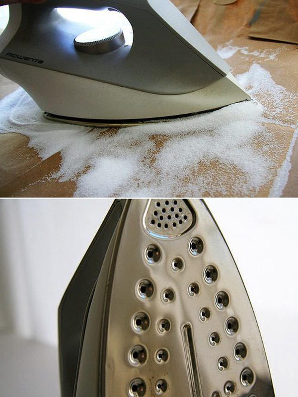 Dùng muối thô làm sạch bàn ủi hơi nước ngay tại nhà