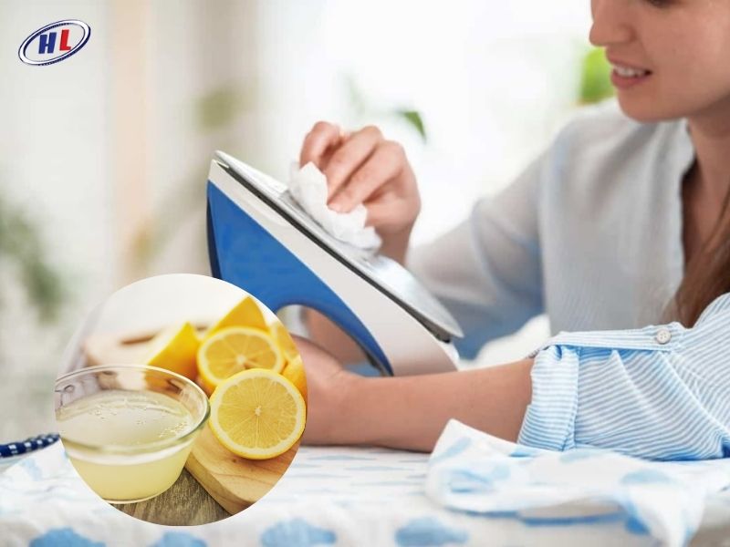 Làm sạch bàn ủi cháy dính vải bằng chanh tươi