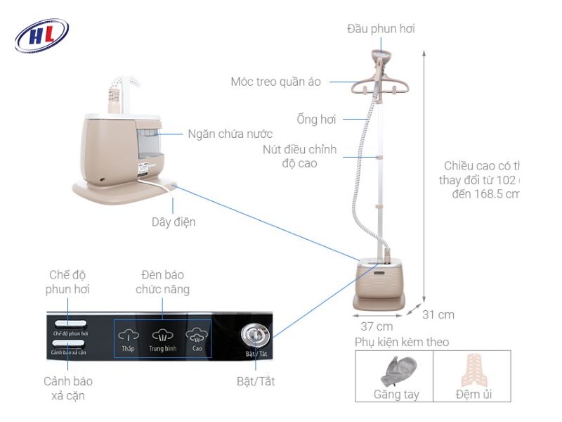 Bàn ủi hơi nước đứng Bluestone GSB-3941