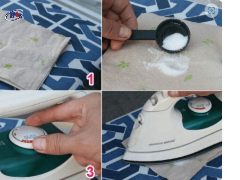 Làm sạch bàn ủi rỉ sét bằng muối thô