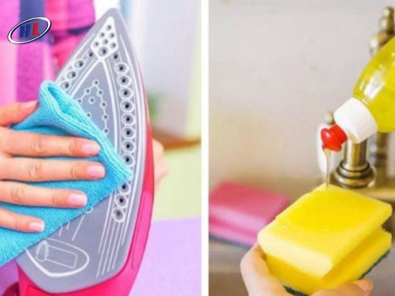Cách làm sạch bàn ủi hơi nước công nghiệp với nước rửa chén