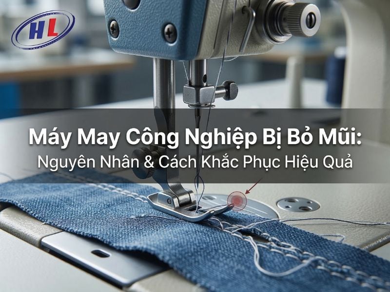 Máy may công nghiệp bị bỏ mũi: Nguyên nhân và cách khắc phục
