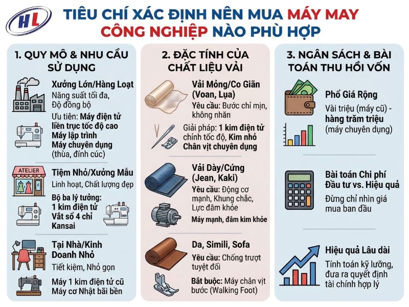 toei chi de lua chon may may cong nghiep phu hop Tiêu chí chọn máy may công nghiệp phù hợp nhu cầu