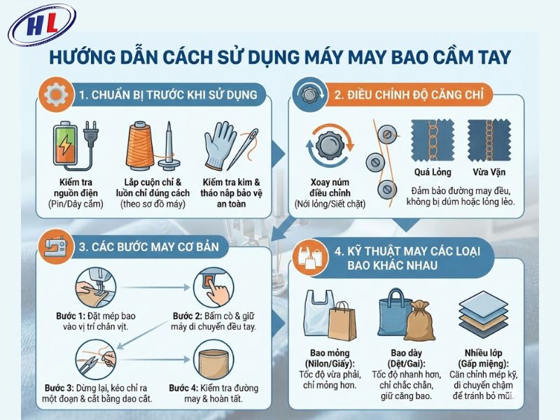 huong dan su dung may may bao cam tay chi tiet Hướng dẫn sử dụng máy may bao cầm tay chuẩn