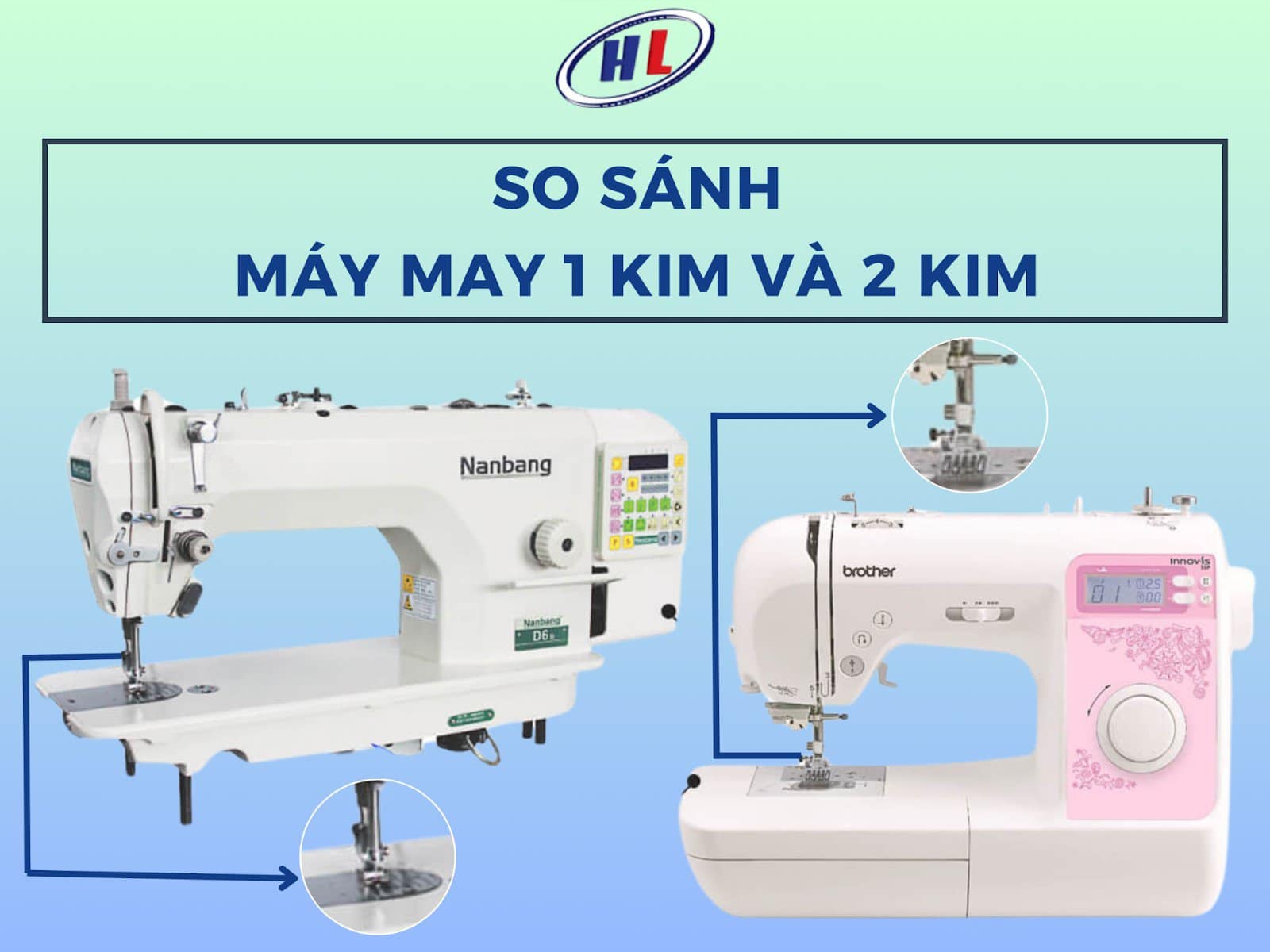 So sánh máy may 1 kim và 2 kim