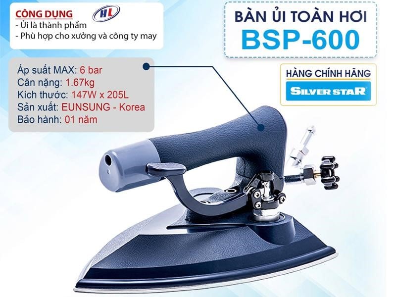 ban ui bsp 600 Bàn ủi toàn hơi công nghiệp BSP-600