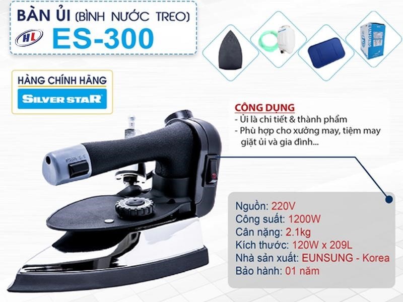 ban ui silver star es 300 Bàn ủi hơi nước treo công nghiệp Silver Star ES-300