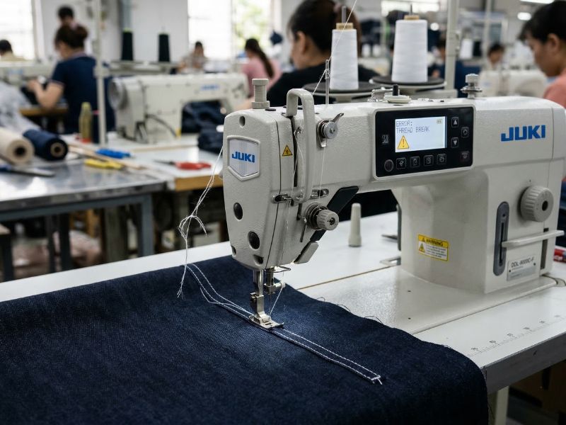 loi may may cong nghiep dut chi tren Lỗi máy may công nghiệp đứt chỉ trên