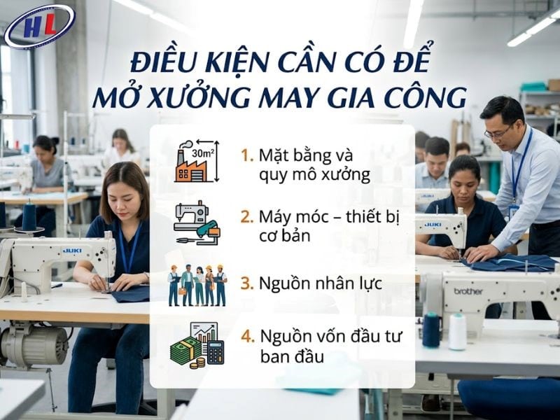 deu kien mo xuong may gia cong Điều kiện mở xưởng may gia công