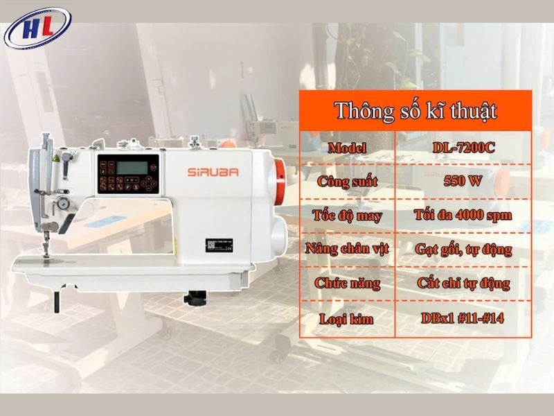 may may 1 kim dien tu siruba dl 7200c Máy may 1 kim điện tử Siruba DL-7200C