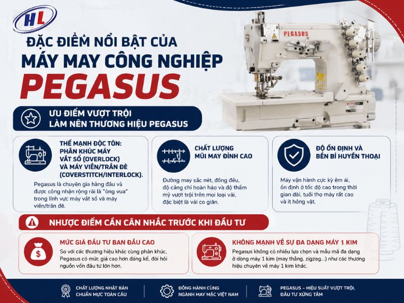 dac diem noi bat cua may may pegasus Ưu nhược điểm của máy may thương hiệu Pegasus