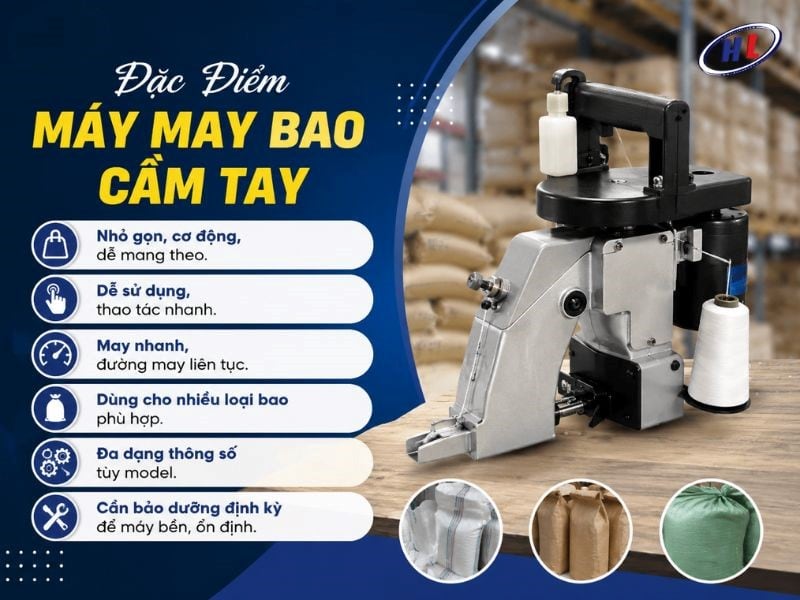 dac diem may may bao cam tay Đặc điểm nổi bật của máy may bao cầm tay