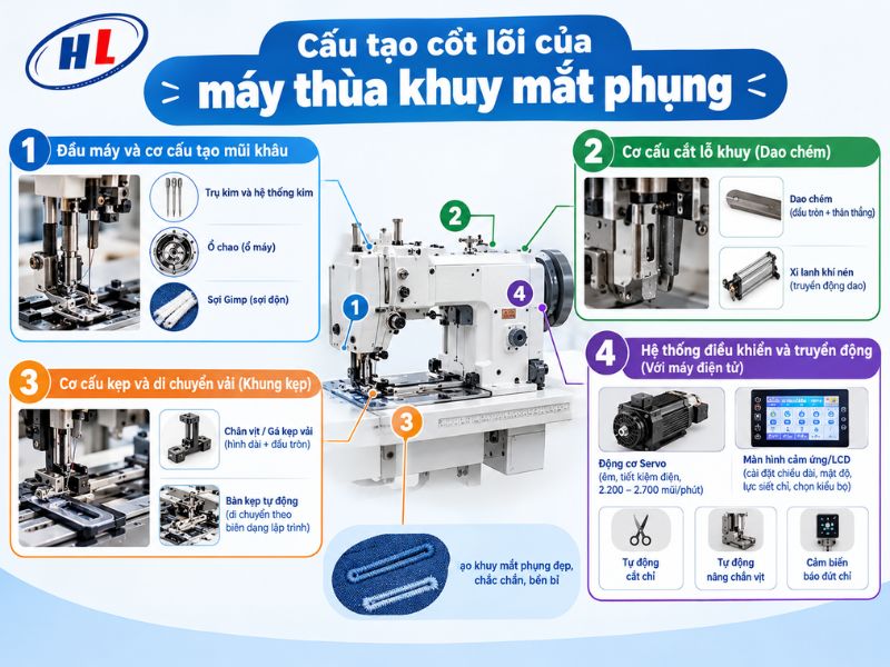 cau tao cua may thua khuy dau tron Cấu tạo máy thùa khuy đầu tròn